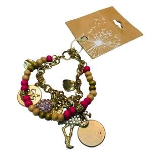 Gold Tone Charms Bracelet